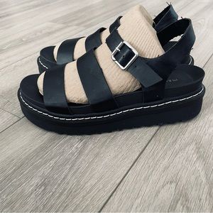Madden Girl Chunky Platform Black Strappy Sandals Donova Women's Size 8,5
